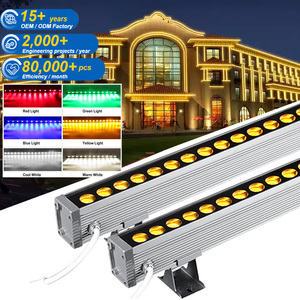 Exterior RGB Aluminum Wall Washer Light IP65 Waterproof Outdoor LED Linear Commercial <strong>Building</strong> Wall Wash <strong>Lighting</strong> Recessed - Product Image 1