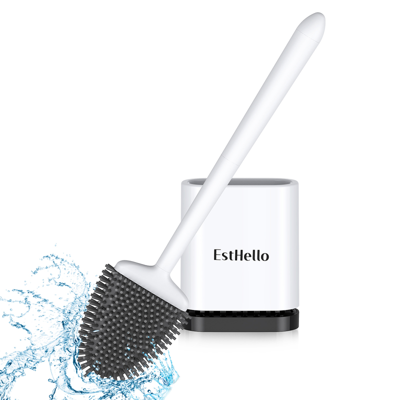 Toilet Brush and Holder Silicone Bowl