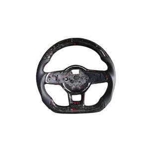 Véritable volant en fibre de carbone forgé brillant pour Volkswagen VW Passat MK7 Golf6 Golf7 GTI R Jetta Style personnalisé