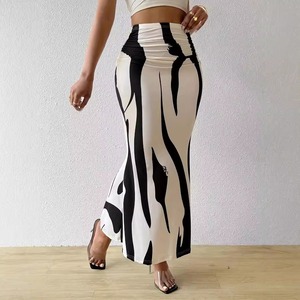 <span class=keywords><strong>Jupe</strong></span> Crayon Sirène Amincissante Taille Haute à Motif Zèbre, Vente en Gros Directe Usine, Modèle 2025 pour Femmes - Product Image 1