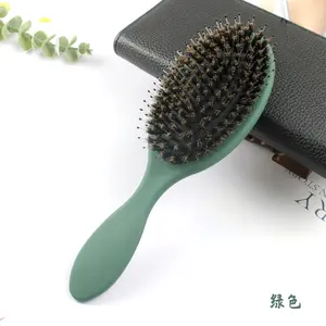 Factory Custom Logo Hot Sell Brush Massage Hair Brush Hairdressing Soft Detangling Hair Brush With Boar Bristles Mix Nylon