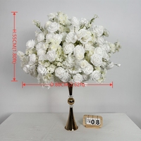 Vente flash : Arrangement floral de grande taille en rose artificielle de 50 cm, 60 cm, 70 cm, 80 cm, centre de table pour mariage, boule de fleurs blanches en soie