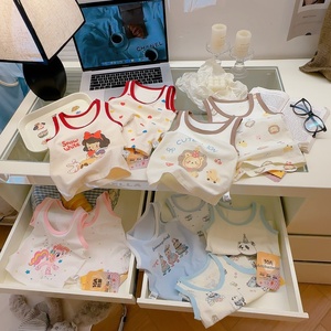 [Personalizzato] Set estivo per bambini in cotone a due pezzi, stile coreano, top per bambini e <span class=keywords><strong>bambine</strong></span>, abbigliamento da casa primavera/estate, senza maniche, con stampa a cartoni animati - Product Image 4