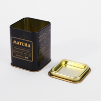 Boîte en métal carrée personnalisée pour emballage de thé matcha 30g, bonbons, friandises, contenants en métal