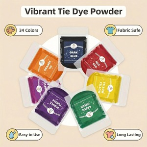 TIMESRUI Juego de <span class=keywords><strong>Pintura</strong></span> Permanente para Tela de 34 Colores, Tintes Neón y Brillantes, Suministros Todo en Uno para Camisetas y Decoraciones Navideñas - Product Image 1