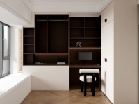 Ensemble de bureau et chaise intégrés pour la maison moderne - Étagères de rangement spacieuses, durables et écologiques pour la chambre