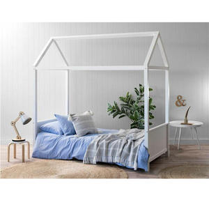 Design moderno in ferro battuto a 4 Poster con plateau letto a camera singola zanzariera <span class=keywords><strong>per</strong></span> bambini letto a baldacchino in metallo bianco - Product Image 1