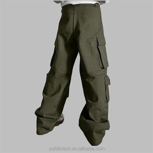 OEM all'ingrosso Custom di alta qualità Multi tasche ampio paracadute ampia gamba Streetwear Casual da <span class=keywords><strong>uomo</strong></span> <span class=keywords><strong>pantaloni</strong></span> Cargo - Product Image 3