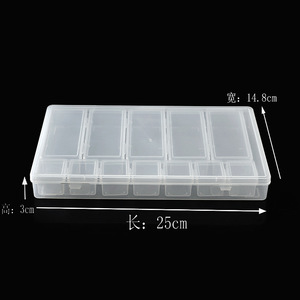 Caja de almacenamiento transparente para diamantes de imitación para uñas, 25x14,8x3cm, estuche organizador con múltiples compartimentos para herramientas de belleza - Product Image 1