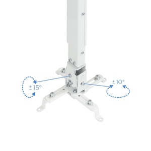 Supporto per proiettore inclinabile da soffitto, colore bianco, regolabile, ideale per proiezioni in aule e case. - Product Image 2