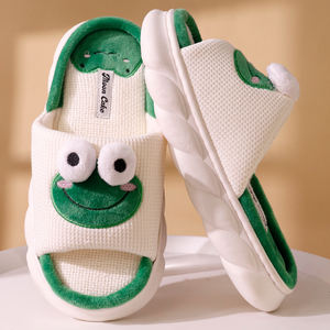 Vente en gros de pantoufles d'intérieur populaires pour femmes, avec semelle en PVC et tige en lin, de qualité supérieure, pour l'été et le printemps - Product Image 1