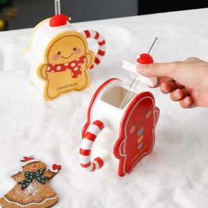 Linda taza de hombre de jengibre de Navidad Taza de cerámica de dibujos animados en 3D regalo divertido <span class=keywords><strong>para</strong></span> amigos - Product Image 4