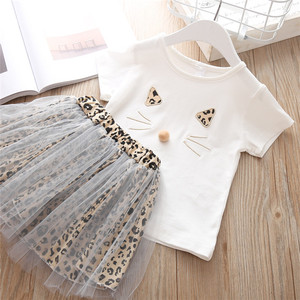 Baby Clothing Sets Kids Wear Bangkok Cat T-shirt and Leopard Boutique Girl Fabrics for Skirts - Product Image 4