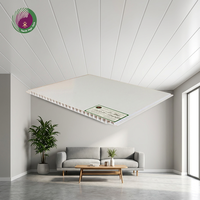 Paneles de Techo de PVC Blancos Impermeables para Decoración de Interiores, Paneles de Techo de PVC Ignífugos Personalizados de 8 mm para Salas de Reuniones