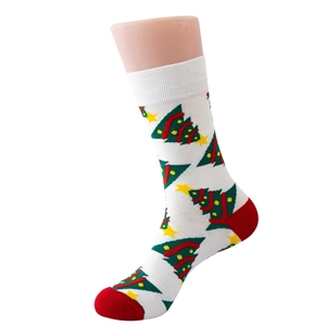Chaussettes <span class=keywords><strong>de</strong></span> Noël pour hommes et femmes, mi-mollet, qualité export, motif flocon <span class=keywords><strong>de</strong></span> neige, vert, canne à sucre, petit sapin, parfaites pour les fêtes - Product Image 4