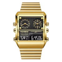 Montre sport pour homme Lige Foxbox 0011 Fb0011, montre de luxe pour homme, double affichage, étanche, montre numérique, montres-bracelets