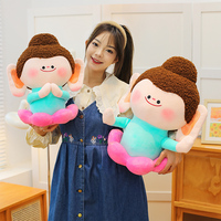 Nouveau style de poupée en peluche super douce et créative Lotus Lucky Buddha Doll Poupée douce brodée en peluche Soulagement du stress Anniversaire