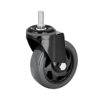 Roue pivotante industrielle de 100 mm (4 pouces) à usage moyen avec tige filetée pour chariot à poignée