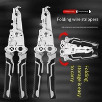 Pince à dénuder pliable électricien coupe-fil spécial pince à sertir multifonctionnelle pour fendre les fils