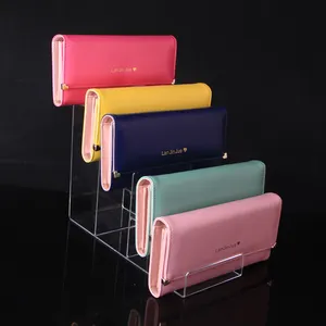 Nhà Máy Bán buôn tùy chỉnh sang trọng Acrylic PURSE gói cuốn sách chăm sóc da sản phẩm hiển thị đứng giá