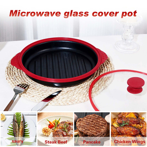 กระทะย่างเกาหลีอเนกประสงค์ที่เข้าไมโครเวฟได้พร้อมฝาปิดสำหรับย่างเนื้อแซนวิชผักที่บ้านถาดอบอาหาร - Product Image 5