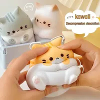 Adorable jouet anti-stress en forme de chat de dessin animé, en mousse PU à remontée lente, à presser, pour thérapie sensorielle, pleine conscience et décoration de table esthétique