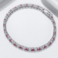 BSB139 RINNTIN Pulseras Joyería de plata 925 Sterling Diamante redondo Zirconia cúbica Multi colores CZ Tenis Pulsera Regalo