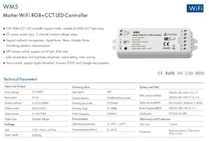 Controlador LED WiFi Skydance WM5 12V 24V 180W/360W Matter RGB+CCT de 5 Canales con Control por Voz <span class=keywords><strong>Apple</strong></span> <span class=keywords><strong>HomePod</strong></span> - Product Image 4