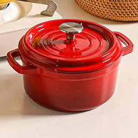 Bright Houseware – Ensemble de casseroles et faitouts en fonte émaillée avec couvercle, grand modèle, style nordique, pour une cuisson unique