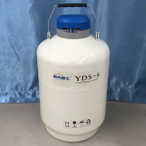 Tanque de nitrogênio artificial com 6 litros, recipiente de armazenamento de semanete veterinário para inseminação