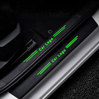 Protection de seuil de porte de voiture en cuir lumineux personnalisé, étanche, écologique, anti-rayures, anti-trocades, pédale de bienvenue automatique