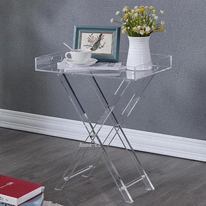 Tavolo da caffè in acrilico trasparente in stile moderno in <span class=keywords><strong>Plexiglass</strong></span> pieghevole tavolo da tè per soggiorno allungabile <span class=keywords><strong>mobili</strong></span> per la casa - Product Image 2