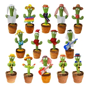 Cactus en peluche pour enfants, jouet éducatif pour la petite enfance, jouet parlant, chant, danse, cactus en peluche, vente en gros