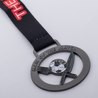 Concevez votre propre médaille en alliage de zinc 3D dorée pour le marathon, médailles de récompense, gravure au laser, formes créatives, rubans personnalisés
