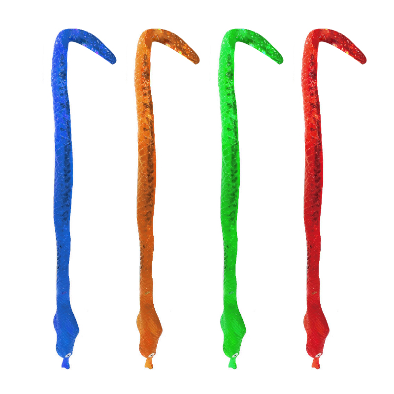 JA-RU Juguete elástico adhesivo de serpiente gigante, lagarto y cocodrilo (paquete de 3) juguetes para aliviar el estrés para niños. Recuerdos de fiesta de cumpleaños, relleno de calcetines, premios