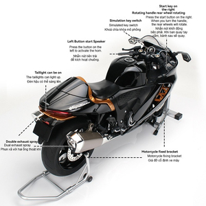 Novedad 2025: Moto Hayabusa <span class=keywords><strong>de</strong></span> Metal Fundido a Presión 1:6 con Llave, Pulverización y Sonido, Juguete Eléctrico <span class=keywords><strong>de</strong></span> Alta Tecnología - Product Image 5