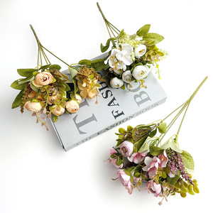 Ramo de Camelia Artificial de 34 cm, Flor de Seda para Decoración del Hogar, Adornos para Mesa de Boda - Product Image 2