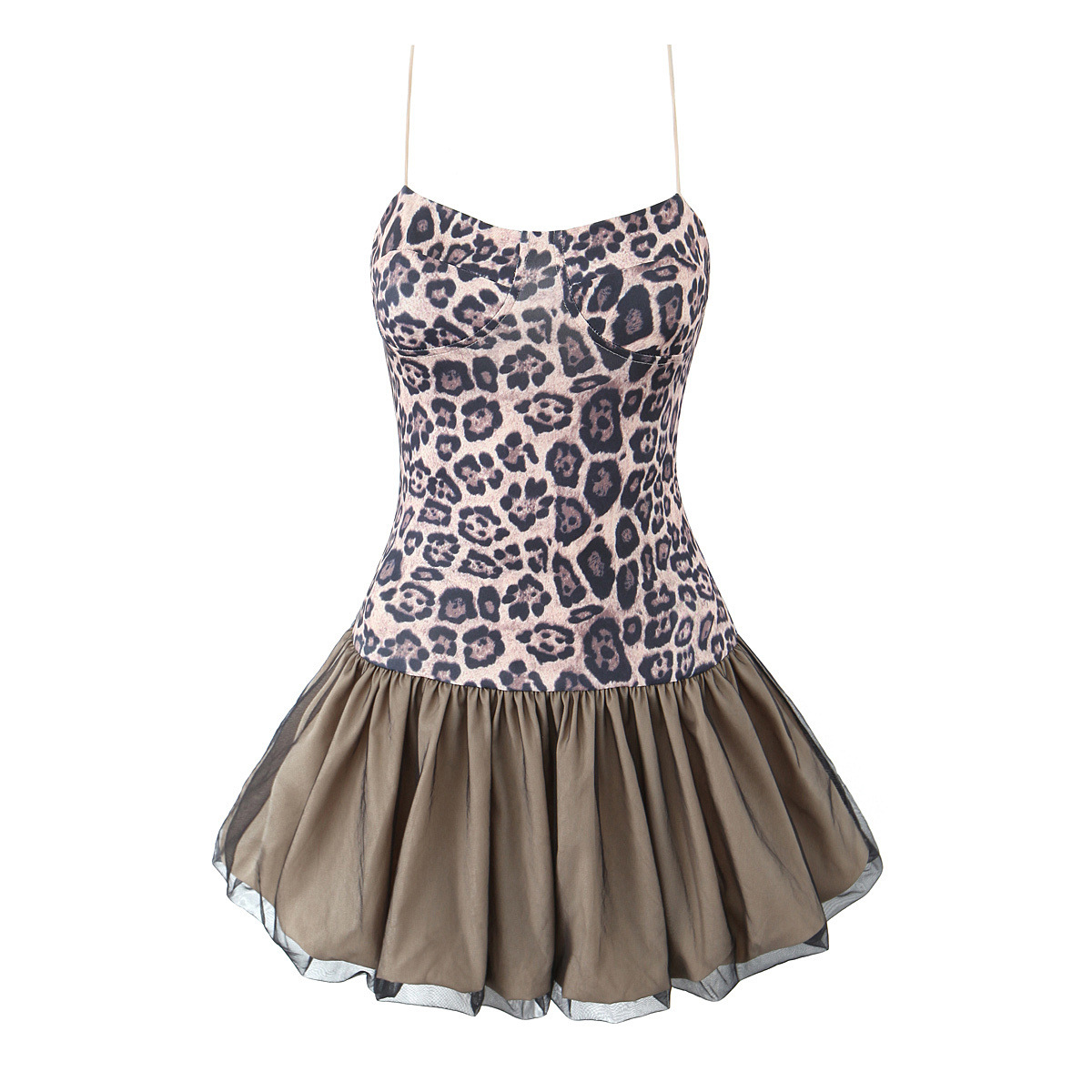 sheer leopard print mini dress MUSERA Sexy Leopard Print Sheer Mesh Deep Plunge Cut Out Knot Ruffle Detail Mini Dress Ibiza Fits Boho Spring Vacation Summer Festival Sheer