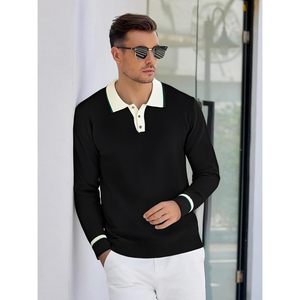 Camisa Polo de Punto Personalizada para Hombre, Manga Larga, Corte Regular, con Botones, Estilo Casual - Product Image 3