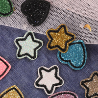 13 types de badges brodés sur ordinateur, étoiles à cinq branches, badges de salutation, accessoires vestimentaires, broderie DIY