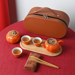 Porcelain Travel Tea <b>Set</b> With <b>Teapot</b> And Tray For 2 Person New Chinese Style Business Gift - Product Image 3