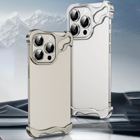 Étui Minimaliste en Alliage Électroplaqué Sans Bordures pour iPhone 16 16E 17 18 Pro Max, Coque de Téléphone Métallique Argentée Sans Cadre