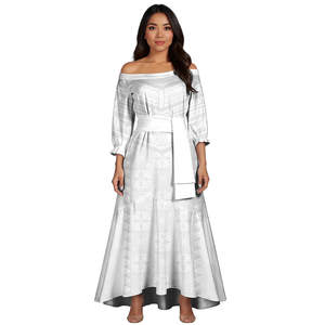 Nuevo vestido de cola de pez de talla grande <span class=keywords><strong>Sexy</strong></span> de fiesta de noche de diseño gris blanco Tribal de Samoa Polinesia con cinturón - Product Image 5
