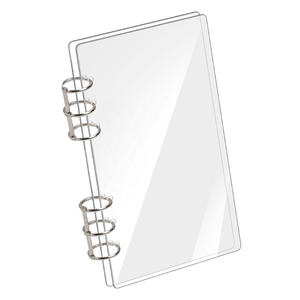 <span class=keywords><strong>Copertina</strong></span> per <span class=keywords><strong>Quaderno</strong></span> A6 a 6 Anelli, <span class=keywords><strong>Copertina</strong></span> Trasparente in PP PVC, <span class=keywords><strong>Copertina</strong></span> <span class=keywords><strong>Rigida</strong></span> in Plastica <span class=keywords><strong>con</strong></span> Anelli Metallici Dorati per Ufficio e Casa - Product Image 2