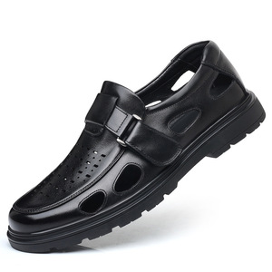 Zapatos de Trabajo Profesionales Antideslizantes para Hombre, Cierre sin Cordones, Parte Superior de Cuero Genuino, Zapatos de Vestir Elegantes para Oficina y Carrera, Impermeables y Transpirables - Product Image 3