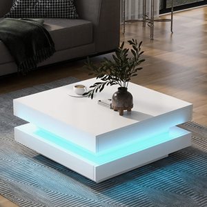 Hiện Đại Đơn Giản Bằng Gỗ MDF Bàn Cà Phê Với Đèn <span class=keywords><strong>LED</strong></span> Đa Chức Năng Phòng Khách Bảng Và Thanh Đồ Nội Thất Nhà - Product Image 1