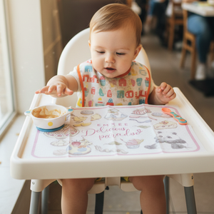 Baby Feeding Mat Rectangle Fabric Non-Slip Cute Design Table Pad for Mealtime - Product Image 5