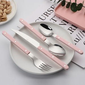 طقم أدوات مطبخ حديثة على الطراز الكوري ، تصميم مذكرة ، ملعقة شوكة شبه سكين بمقبض بلاستيكي أكريليك - Product Image 2