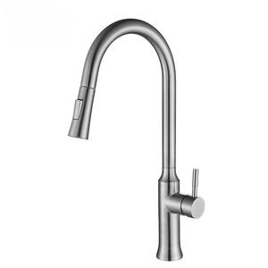 Jboyun Kitchen Faucet 304 Stainless Steel Pull Out <b>Spray</b> Single Handle Deck <b>Mounted</b> Modern Style Ceramic Valve Core - Product Image 4