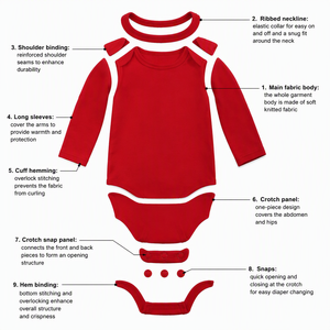 Vente en gros de combinaisons pour bébés à manches longues en coton 100% - Stock aléatoire - Combinaisons pour bébés à manches longues pour 0-24 mois - Product Image 2
